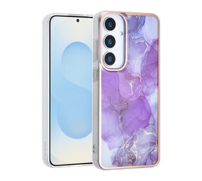 TUNIQ TUNIQ Galaxy S25 Plus Back cover case - Silicone - Marble Purple TUNIQ TUNIQ Galaxy S25 Plus Back cover case - Silicone - Marble Purple