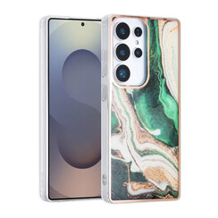 TUNIQ Galaxy S25 Ultra Back cover case - Silicone - Marble Green