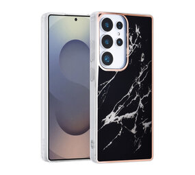 TUNIQ TUNIQ Galaxy S25 Ultra Back-Cover hul - Silicone - Marble Black TUNIQ TUNIQ Galaxy S25 Ultra Back-Cover hul - Silicone - Marble Black