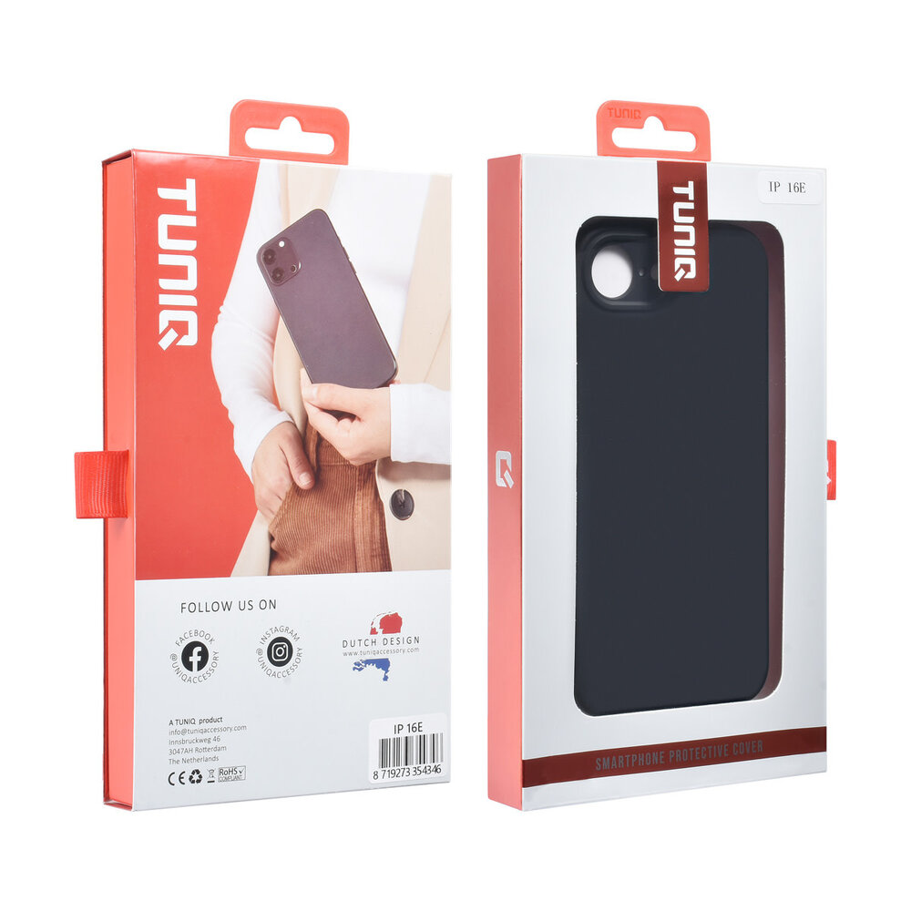 TUNIQ TUNIQ iPhone 16e Back-Cover hul - Schwarz TUNIQ TUNIQ iPhone 16e Back-Cover hul - Schwarz