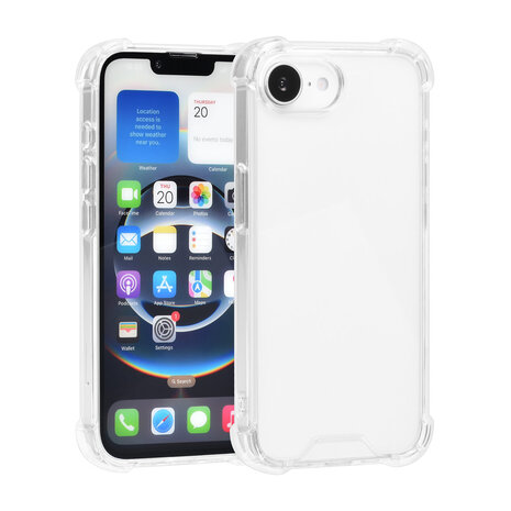 TUNIQ TUNIQ iPhone 16e Back cover coque - Transparent - Antishock TUNIQ TUNIQ iPhone 16e Back cover coque - Transparent - Antishock