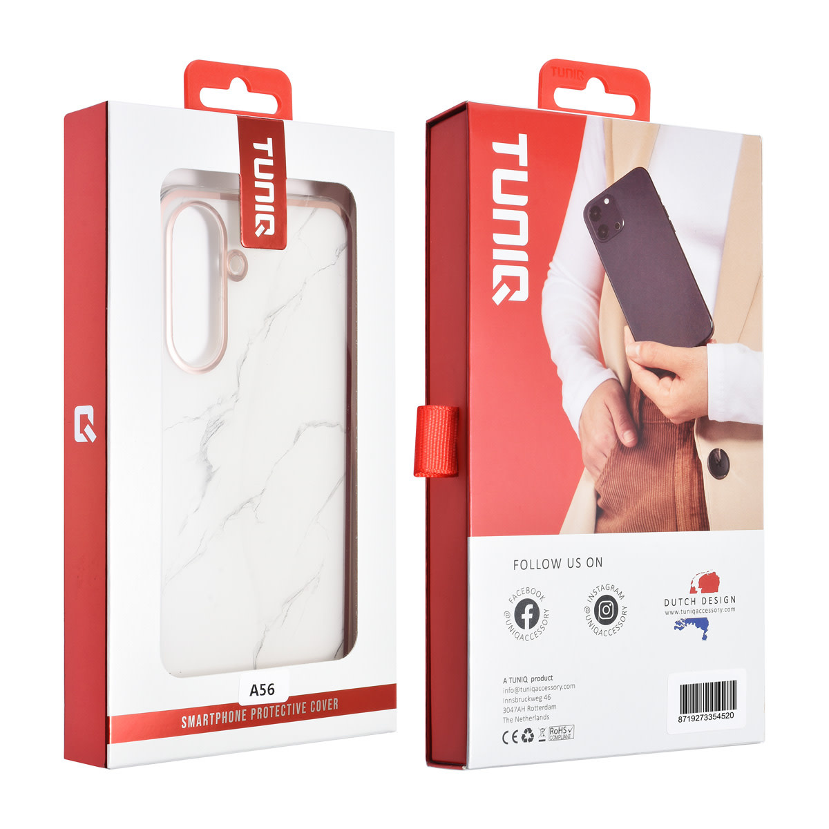 TUNIQ TUNIQ Galaxy A56 Backcover hoesje - Silicone - Marble White, foto 3 van 3