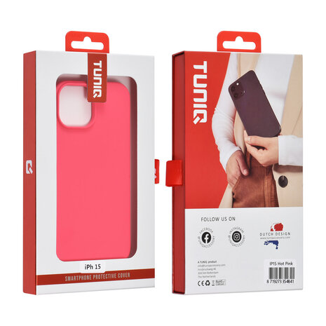 TUNIQ TUNIQ iPhone 15 Back-Cover hul - Hot Pink TUNIQ TUNIQ iPhone 15 Back-Cover hul - Hot Pink