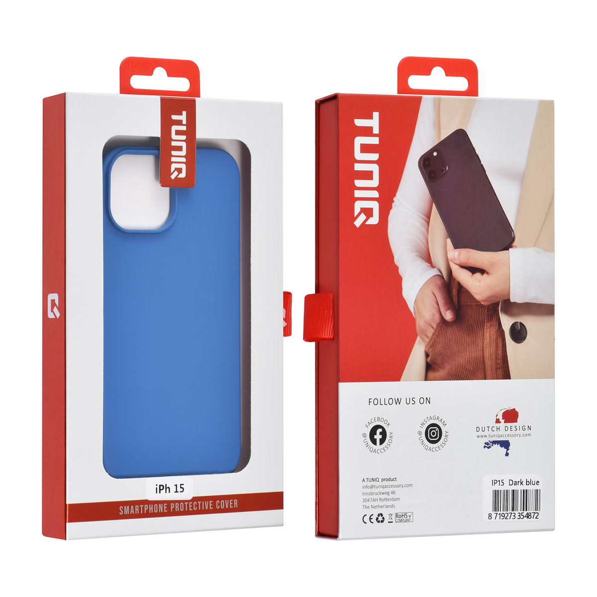 TUNIQ TUNIQ iPhone 15 Backcover hoesje - Diepblauw, foto 3 van 3