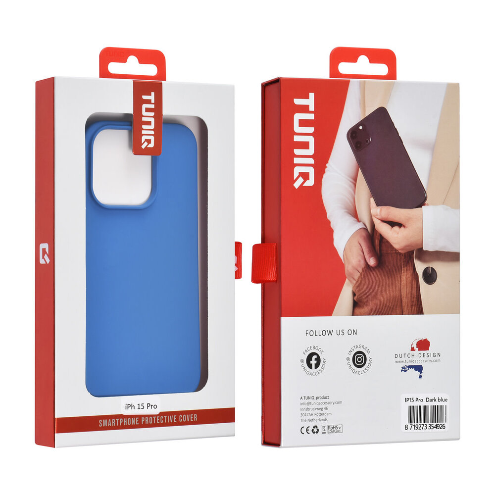 TUNIQ TUNIQ iPhone 15 Pro Back cover case - Deep Blue TUNIQ TUNIQ iPhone 15 Pro Back cover case - Deep Blue