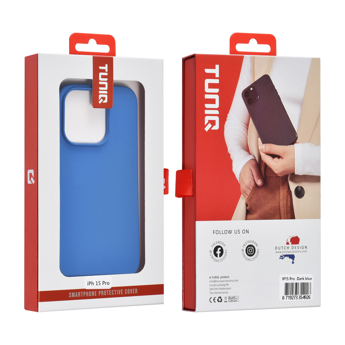 TUNIQ TUNIQ iPhone 15 Pro Backcover hoesje - Diepblauw, foto 3 van 3