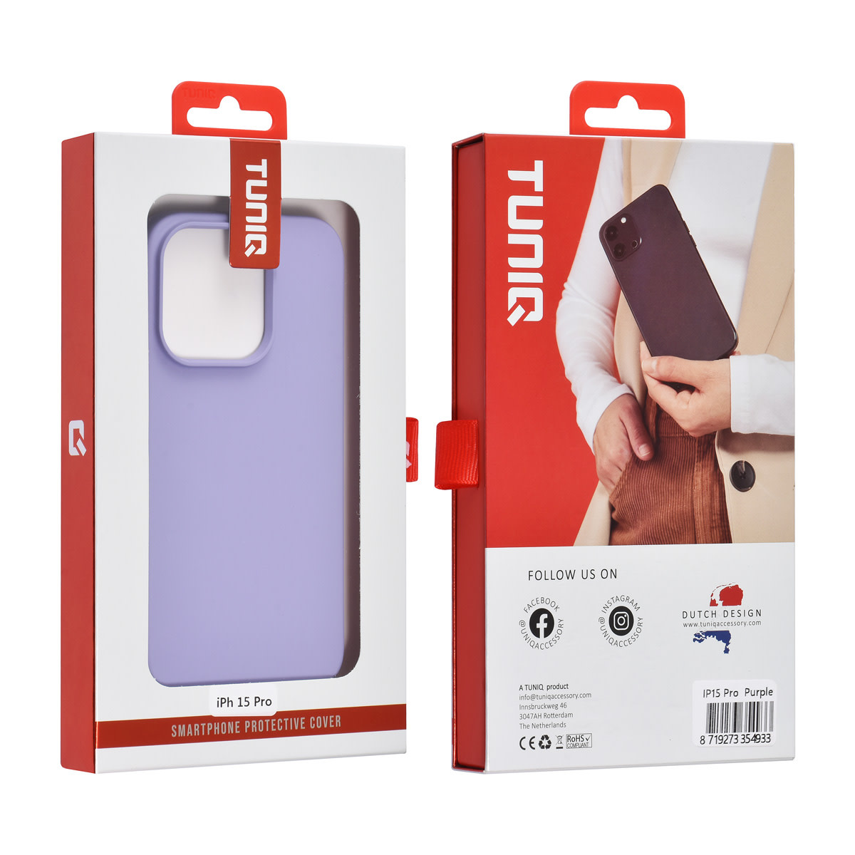 TUNIQ TUNIQ iPhone 15 Pro Backcover hoesje - Lila, foto 3 van 3