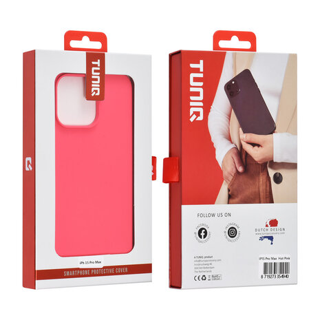 TUNIQ TUNIQ iPhone 15 Pro Max Backcover hoesje - Felroze TUNIQ TUNIQ iPhone 15 Pro Max Backcover hoesje - Felroze