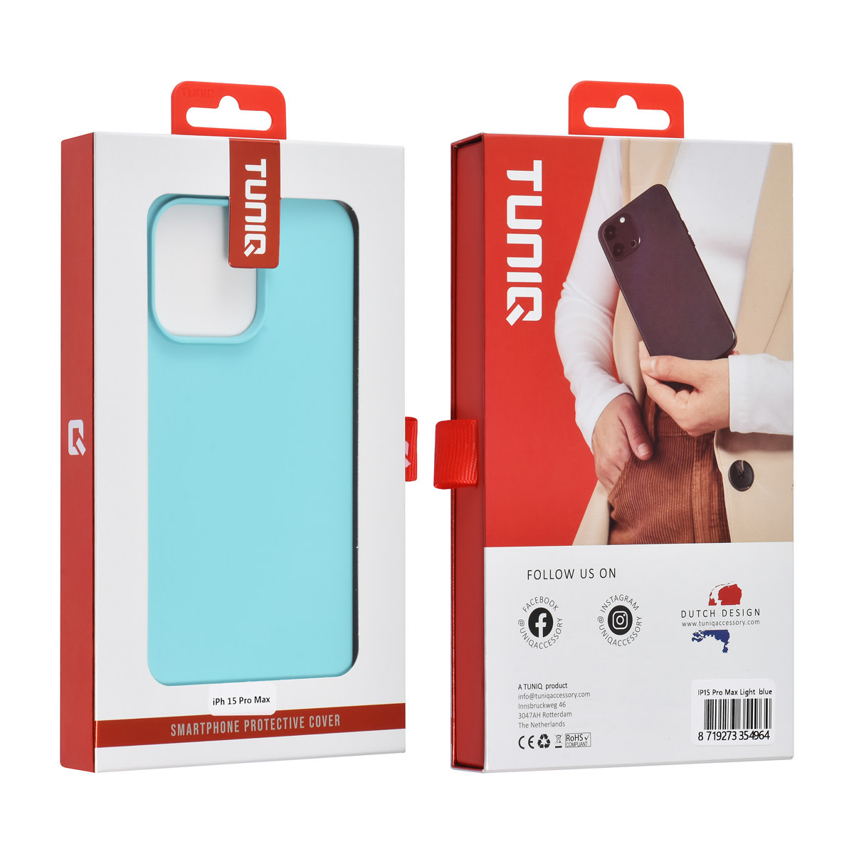 TUNIQ TUNIQ iPhone 15 Pro Max Backcover hoesje - Koraalblauw, foto 3 van 3