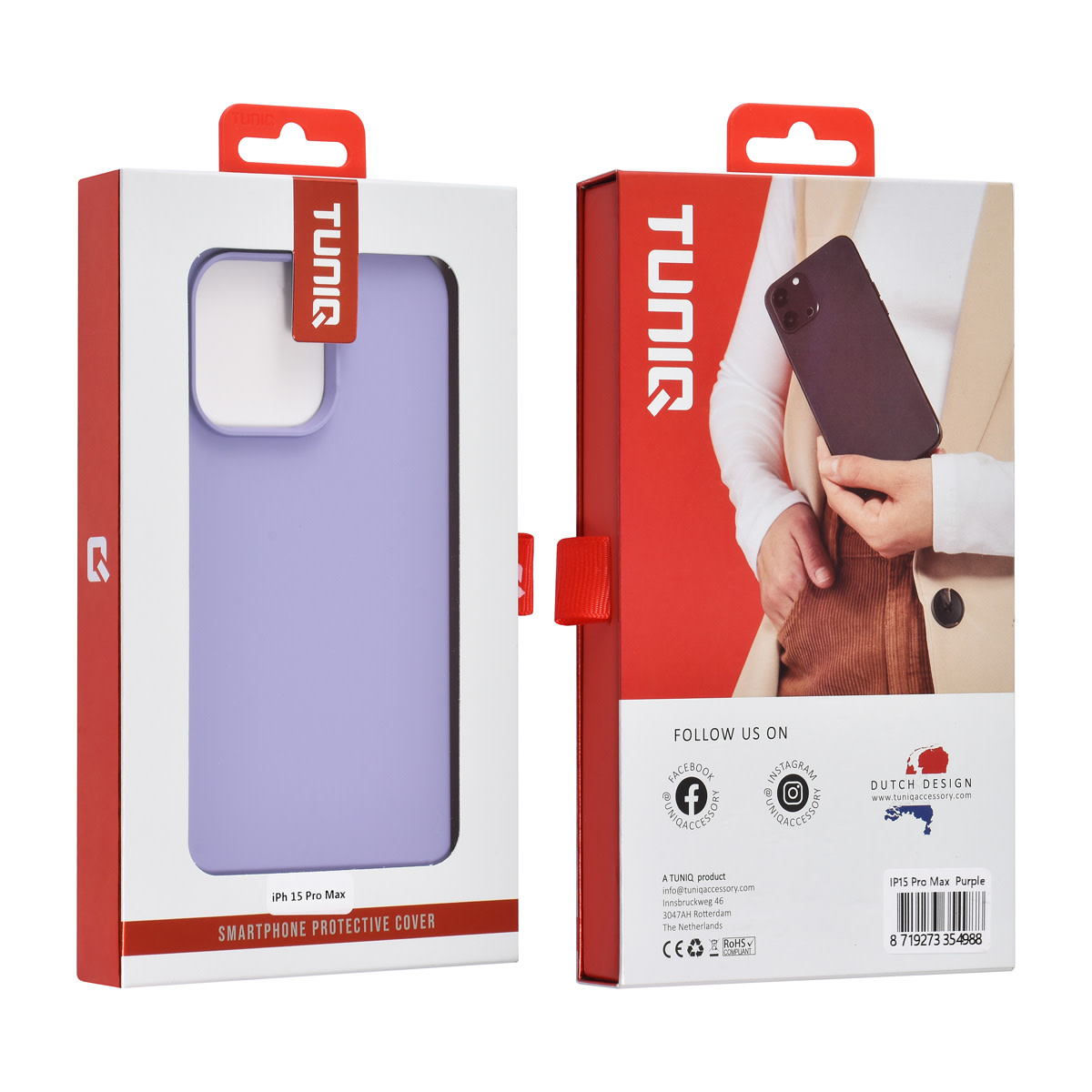 TUNIQ TUNIQ iPhone 15 Pro Max Backcover hoesje - Lila, foto 3 van 3
