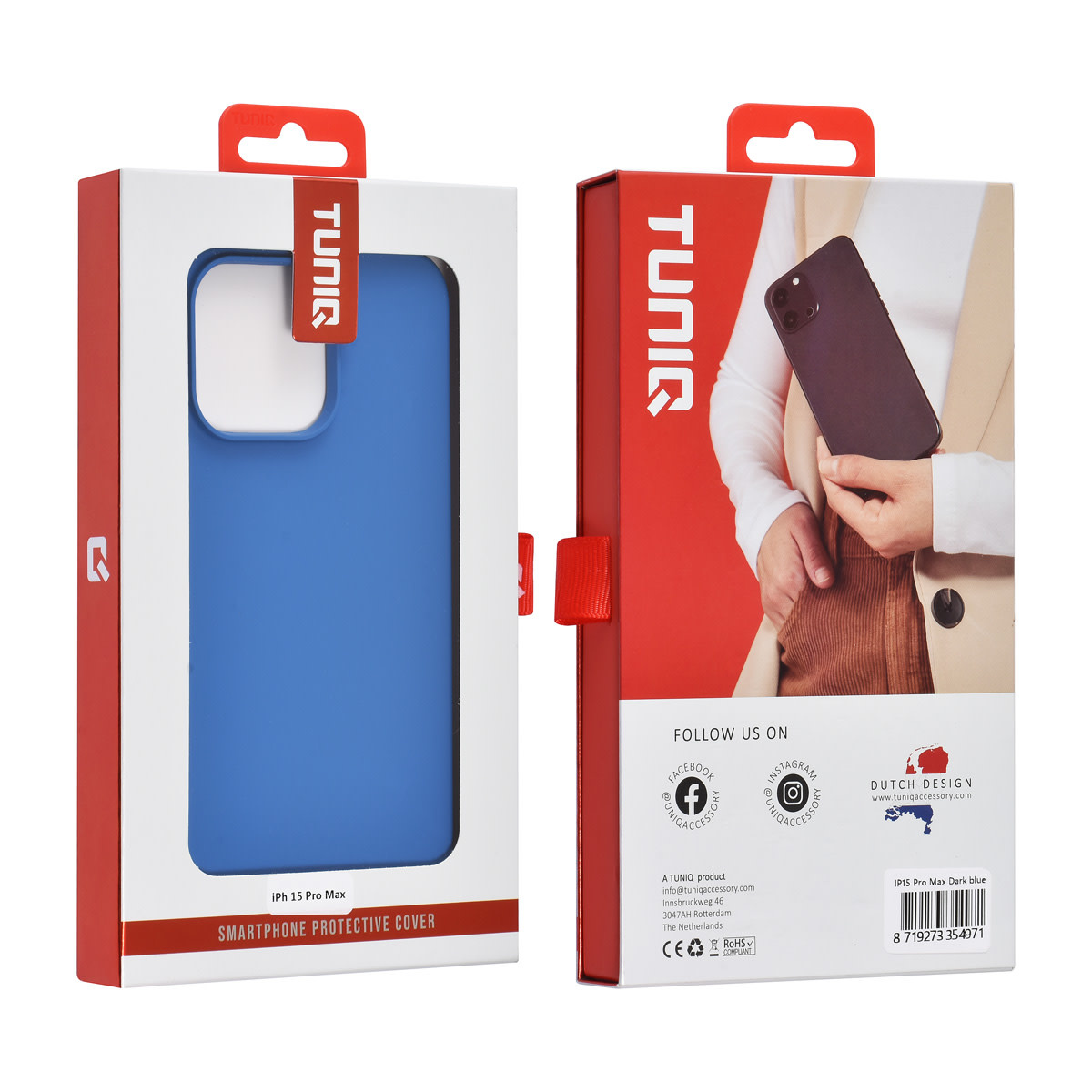 TUNIQ TUNIQ iPhone 15 Pro Max Backcover hoesje - Diepblauw, foto 3 van 3
