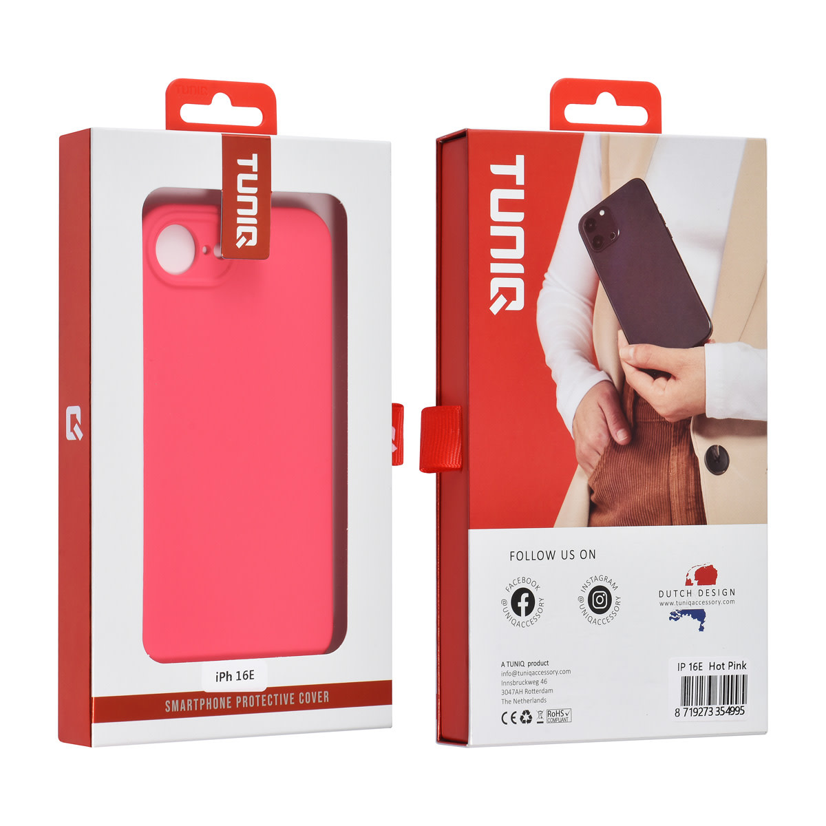 TUNIQ TUNIQ iPhone 16e Backcover hoesje - Felroze, foto 3 van 3