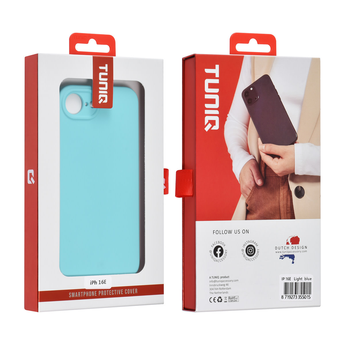 TUNIQ TUNIQ iPhone 16e Backcover hoesje - Koraalblauw, foto 3 van 3