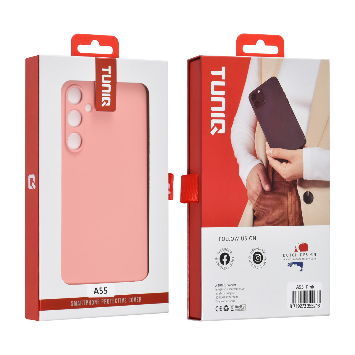 TUNIQ TUNIQ Galaxy A55 Backcover hoesje - Zalmroze, foto 3 van 3