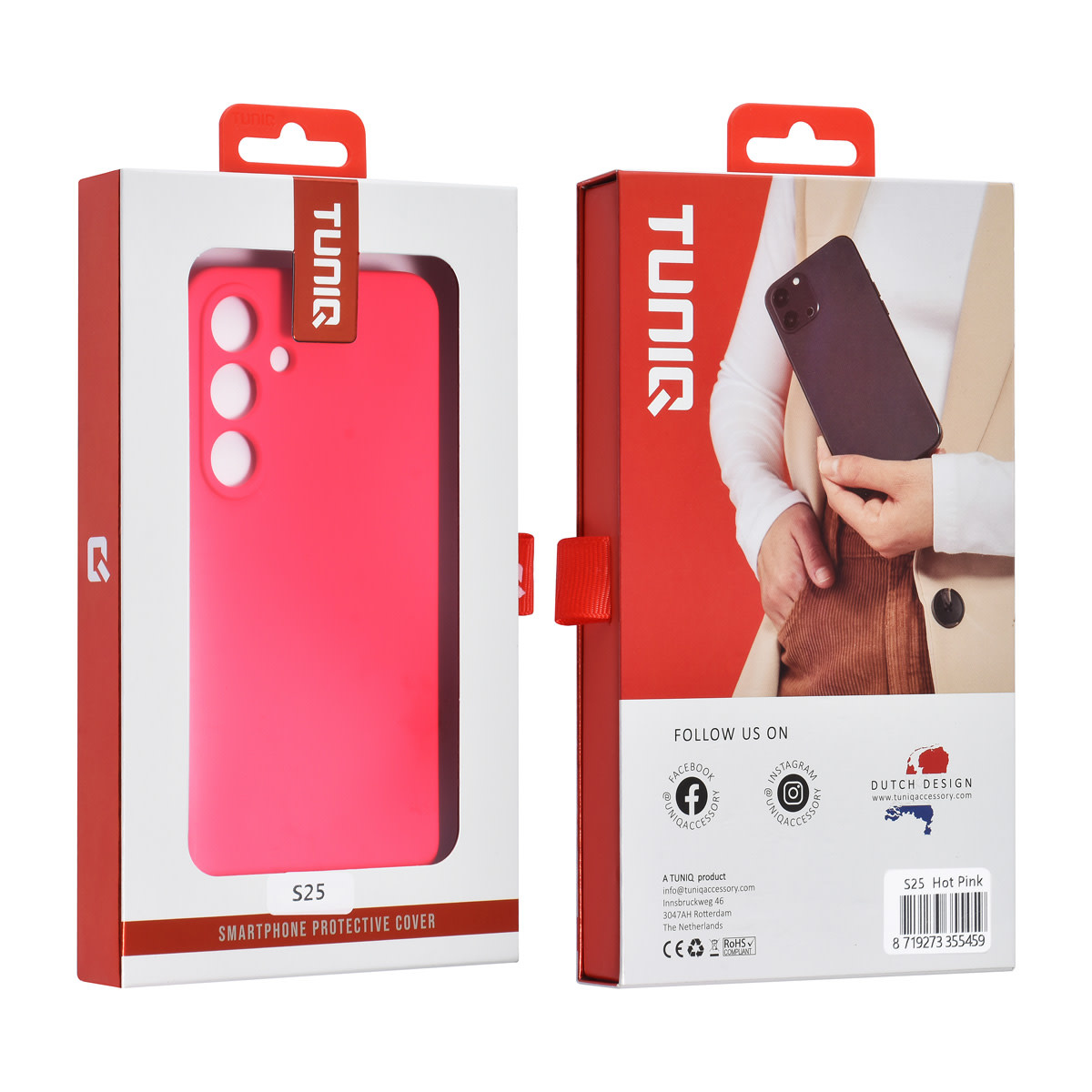 TUNIQ TUNIQ Galaxy S25 Backcover hoesje - Felroze, foto 3 van 3
