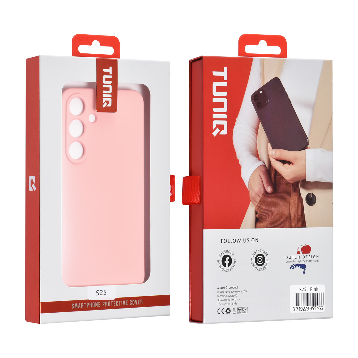 TUNIQ TUNIQ Galaxy S25 Backcover hoesje - Zalmroze, foto 3 van 3