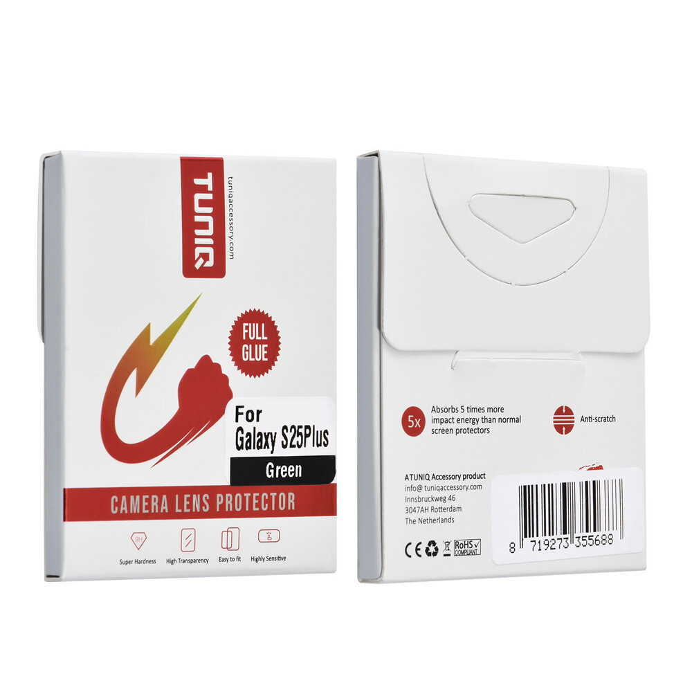 TUNIQ TUNIQ Galaxy S25 Plus Lens Protector - Tempered Glass - Groen TUNIQ TUNIQ Galaxy S25 Plus Lens Protector - Tempered Glass - Groen