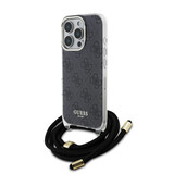 Guess Guess iPhone 16 Pro Back-Cover hul - 4G - CrossBody Cord - Schwarz Guess Guess iPhone 16 Pro Back-Cover hul - 4G - CrossBody Cord - Schwarz