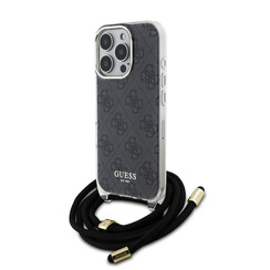Guess iPhone 16 Pro Back cover case - 4G - CrossBody Cord - Black