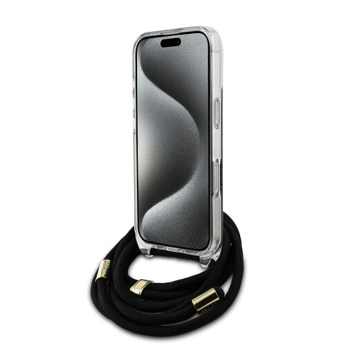 Guess Guess iPhone 16 Pro Back cover case - 4G - CrossBody Cord - Black