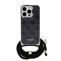 Guess Guess iPhone 16 Pro Back cover coque - 4G - CrossBody Cord - Noir