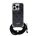 Guess Guess iPhone 16 Pro Backcover hoesje - 4G - CrossBody Cord - Zwart
