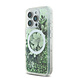 Guess Guess iPhone 16 Pro Max Back cover case - Magsafe - Liquid Glitter Flower Design - Green Guess Guess iPhone 16 Pro Max Back cover case - Magsafe - Liquid Glitter Flower Design - Green