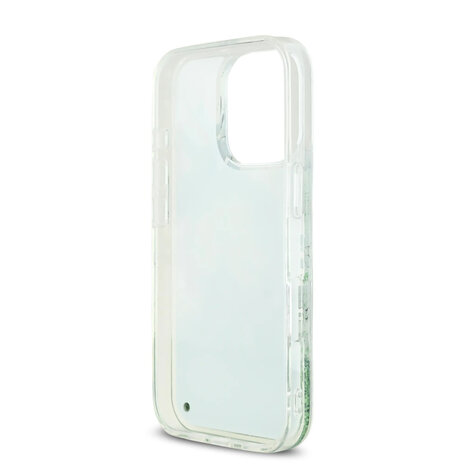 Guess Guess iPhone 16 Pro Back cover case - Magsafe - Liquid Glitter Flower Design - Green Guess Guess iPhone 16 Pro Back cover case - Magsafe - Liquid Glitter Flower Design - Green