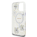 Guess Guess iPhone 16 Pro Max Backcover hoesje - Magsafe - Resin Flowers Design - Paars