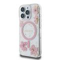 Guess Guess iPhone 16 Pro Back cover case - Magsafe - Resin Flowers Design - Pink