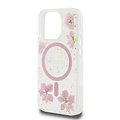 Guess Guess iPhone 16 Pro Back-Cover hul - Magsafe - Resin Flowers Design - Rosa