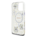Guess Guess iPhone 16 Pro Backcover hoesje - Magsafe - Resin Flowers Design - Paars