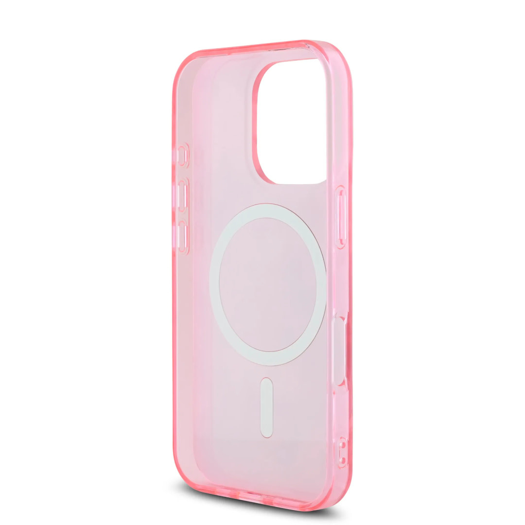 Guess Guess iPhone 16 Pro Max Backcover hoesje - Magsafe IML - Jungle Design - Paars, foto 6 van 6