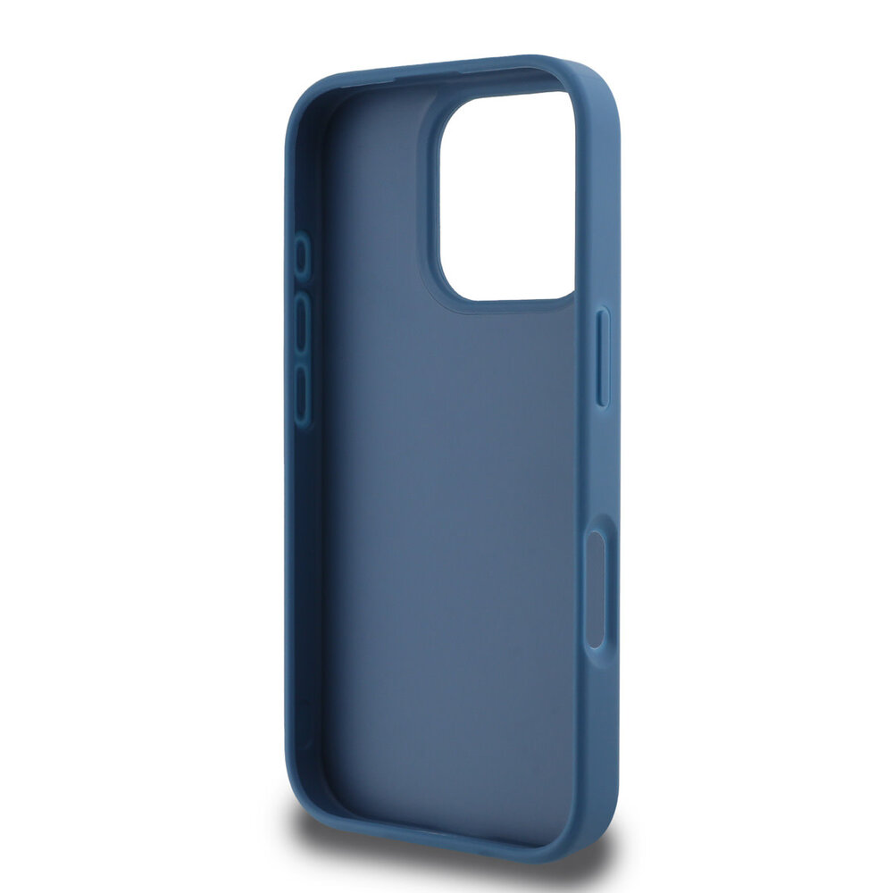 Guess Guess iPhone 16 Pro Max Back cover coque - 4G PU Leather - Bottom Stripe - Bleu Guess Guess iPhone 16 Pro Max Back cover coque - 4G PU Leather - Bottom Stripe - Bleu