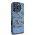 Guess Guess iPhone 16 Pro Back cover coque - 4G PU Leather - Bottom Stripe - Bleu