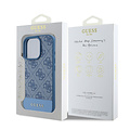 Guess Guess iPhone 16 Pro Back cover coque - 4G PU Leather - Bottom Stripe - Bleu
