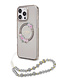 Guess Guess iPhone 16 Pro Max Back cover coque - Magsafe IML - Flower Wreath Design & Pearl Strap - Noir Guess Guess iPhone 16 Pro Max Back cover coque - Magsafe IML - Flower Wreath Design & Pearl Strap - Noir