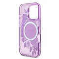 Guess Guess iPhone 16 Pro Max Back-Cover hul - Magsafe IML - Flower Design & Tonal Circle Logo - Lila