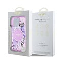 Guess Guess iPhone 16 Pro Max Backcover hoesje - Magsafe IML - Flower Design & Tonal Circle Logo - Paars