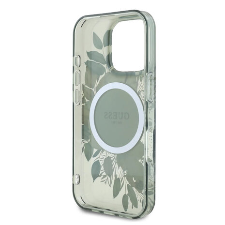 Guess Guess iPhone 16 Pro Back cover case - Magsafe IML - Flower Design & Tonal Circle Logo - Green Guess Guess iPhone 16 Pro Back cover case - Magsafe IML - Flower Design & Tonal Circle Logo - Green