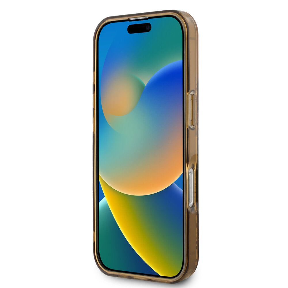 Guess Guess iPhone 16 Pro Backcover hoesje - Magsafe IML - Flower Design & Tonal Circle Logo - Bruin Guess Guess iPhone 16 Pro Backcover hoesje - Magsafe IML - Flower Design & Tonal Circle Logo - Bruin