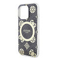 Guess Guess iPhone 16 Pro Max Back cover case - Magsafe IML - 4G Peony - Black