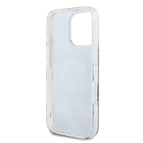 Guess Guess iPhone 16 Pro Max Back cover coque - Magsafe IML - 4G Peony - Bleu Guess Guess iPhone 16 Pro Max Back cover coque - Magsafe IML - 4G Peony - Bleu