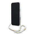 Guess Guess iPhone 16 Pro Backcover hoesje - Magsafe IML - Flower Wreath Design & Pearl Strap - Transparant