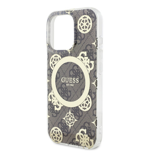 Guess Guess iPhone 16 Pro Max Backcover hoesje - Magsafe IML - 4G Peony - Bruin
