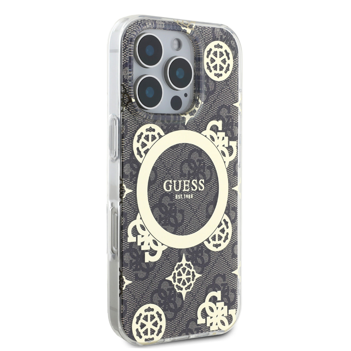 Guess Guess iPhone 16 Pro Max Backcover hoesje - Magsafe IML - 4G Peony - Bruin, foto 4 van 6