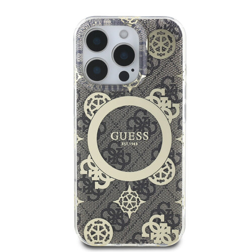 Guess Guess iPhone 16 Pro Max Back cover coque - Magsafe IML - 4G Peony - Marron
