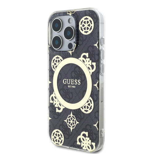 Guess Guess iPhone 16 Pro Back cover coque - Magsafe IML - 4G Peony - Noir