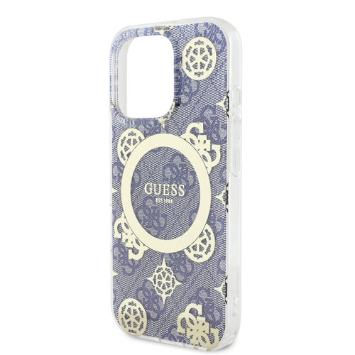 Guess Guess iPhone 16 Pro Back-Cover hul - Magsafe IML - 4G Peony - Blau