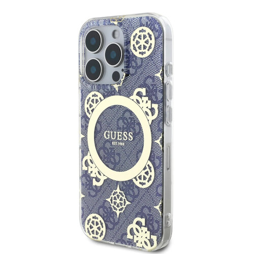 Guess Guess iPhone 16 Pro Back-Cover hul - Magsafe IML - 4G Peony - Blau